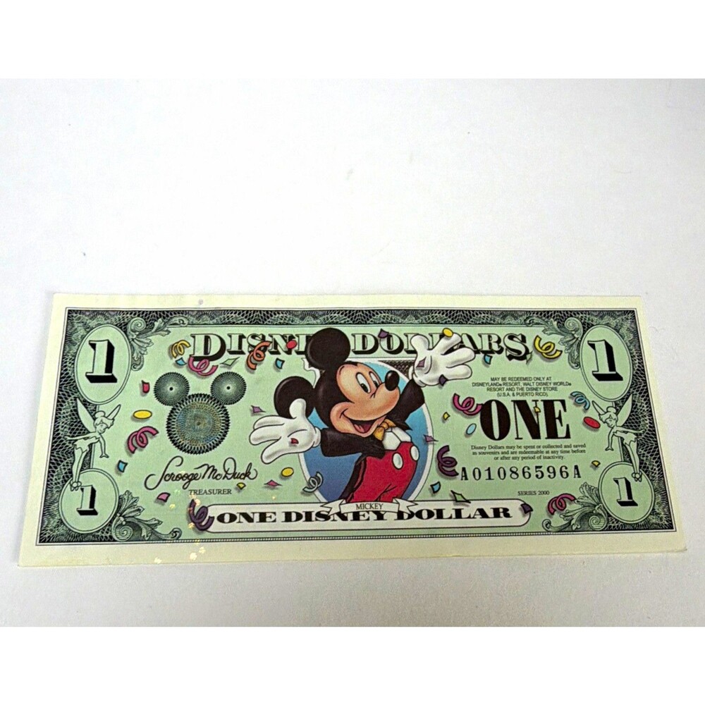Disney $1 Disney Dollar Mickey Mouse Walt Disney World Series 2000 A01086596A